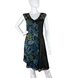 RACHEL ROY Size 4 Dress Lace Floral Patchwork Unique Whimsigoth Fairy Grunge